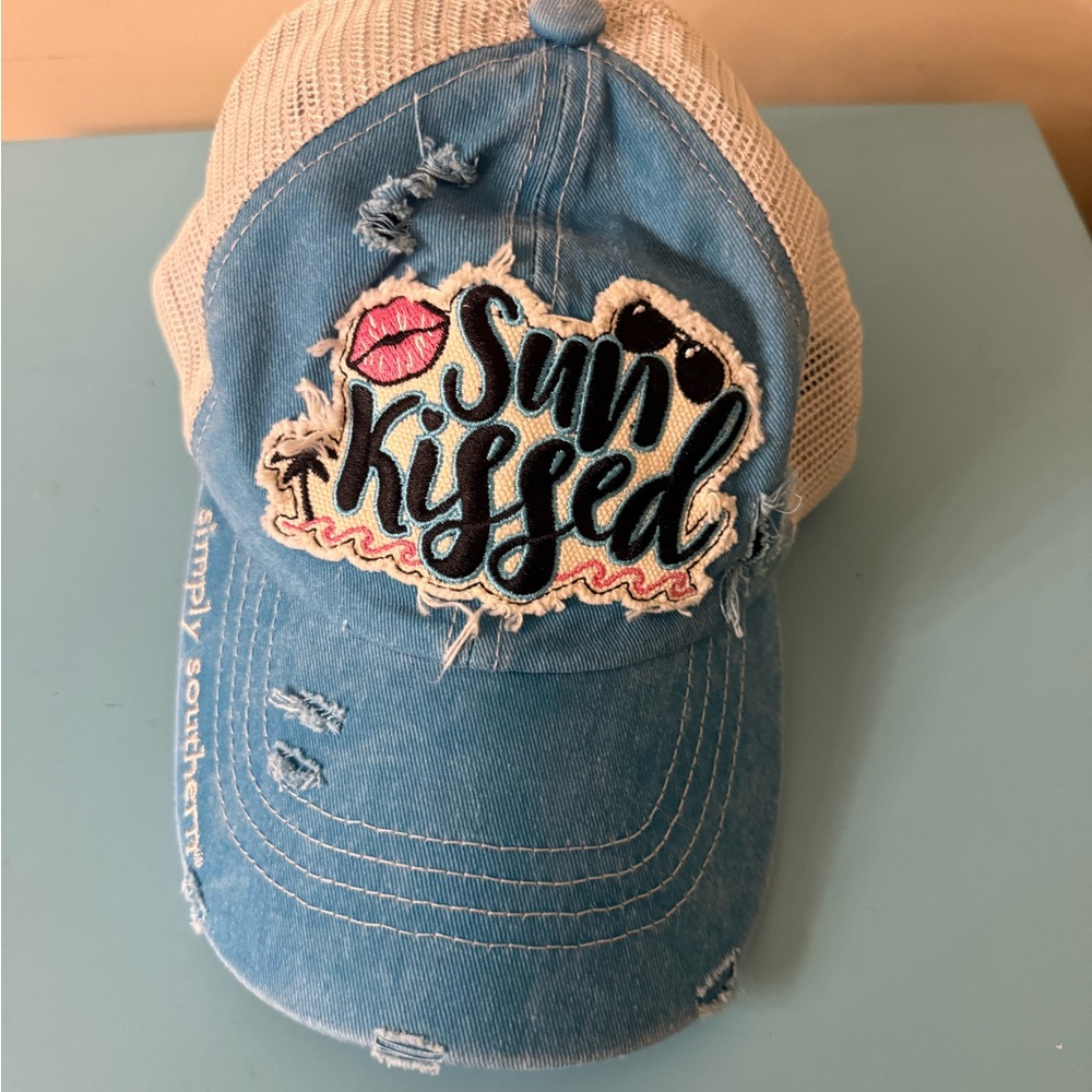 Simply southern Sun Kissed Distressed Blue Cap